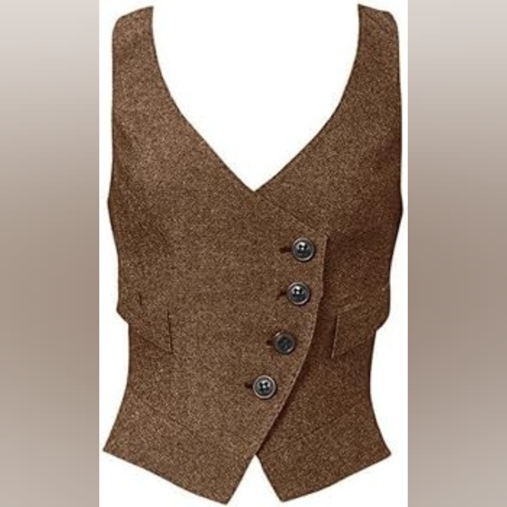 Brown Buttoned Vest - image 1